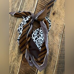 Brown and Black Patterned Scarf